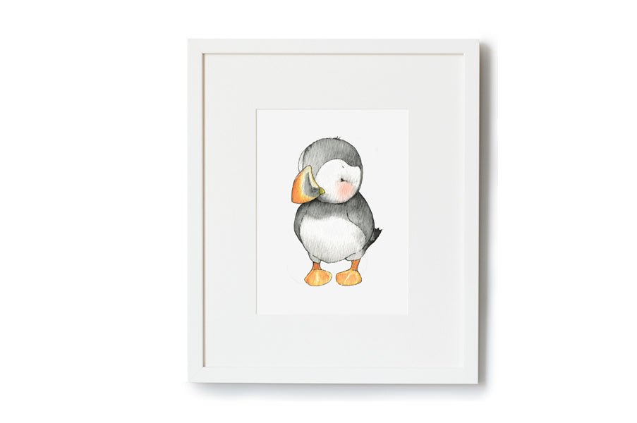 Newborn Baby Puffin Nautical Nursery Picture