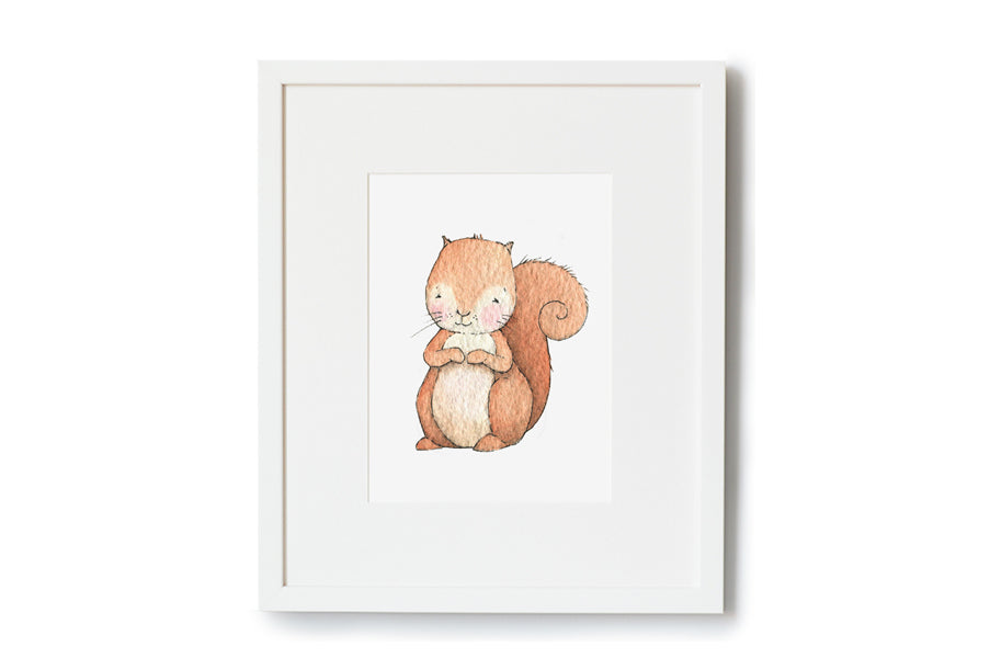 Newborn Baby Squirrel Nursery Art Picture