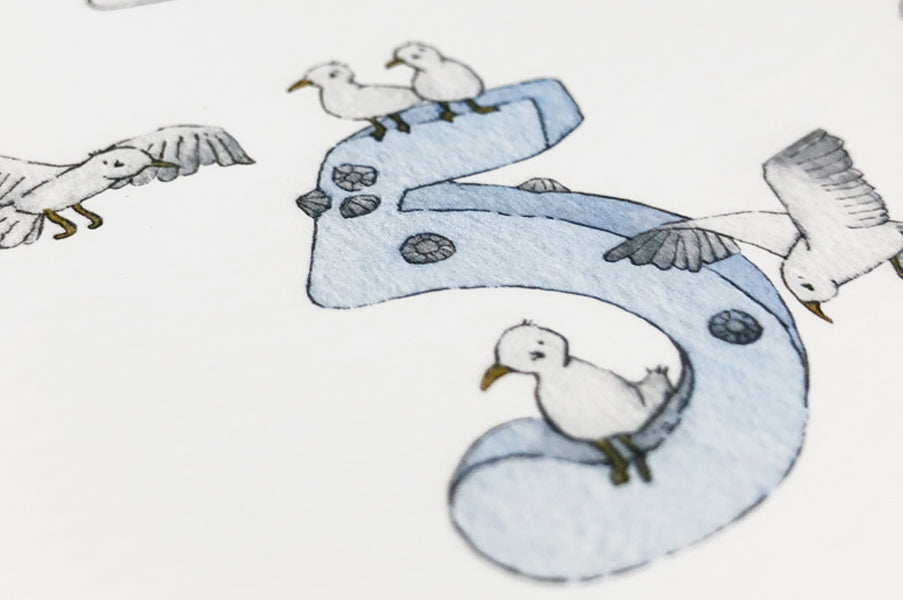 Children&#39;s Nautical Alphabet and Ocean Counting Set