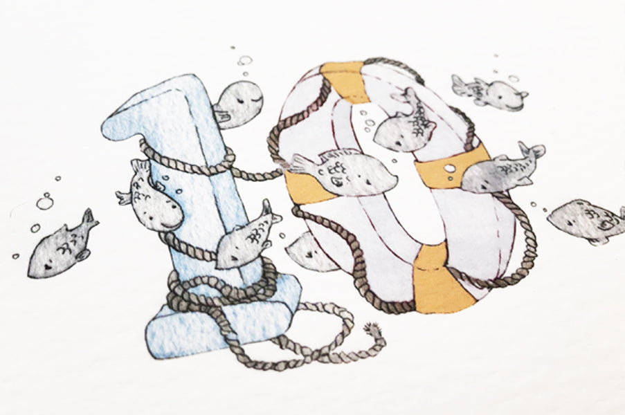 Children&#39;s Nautical Alphabet and Ocean Counting Set