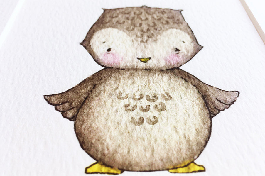 Newborn Baby Owl Nursery Wall Picture