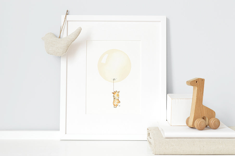 Children's Soft pastel Yellow Round Balloon Print