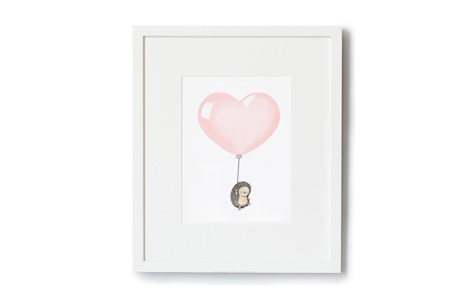 Baby Girl Blush Heart Balloon Print