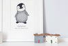 Newborn Baby Penguin Nursery Wall Print