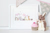 Girl&#39;s Pink Personalised Animals On Parade Picture