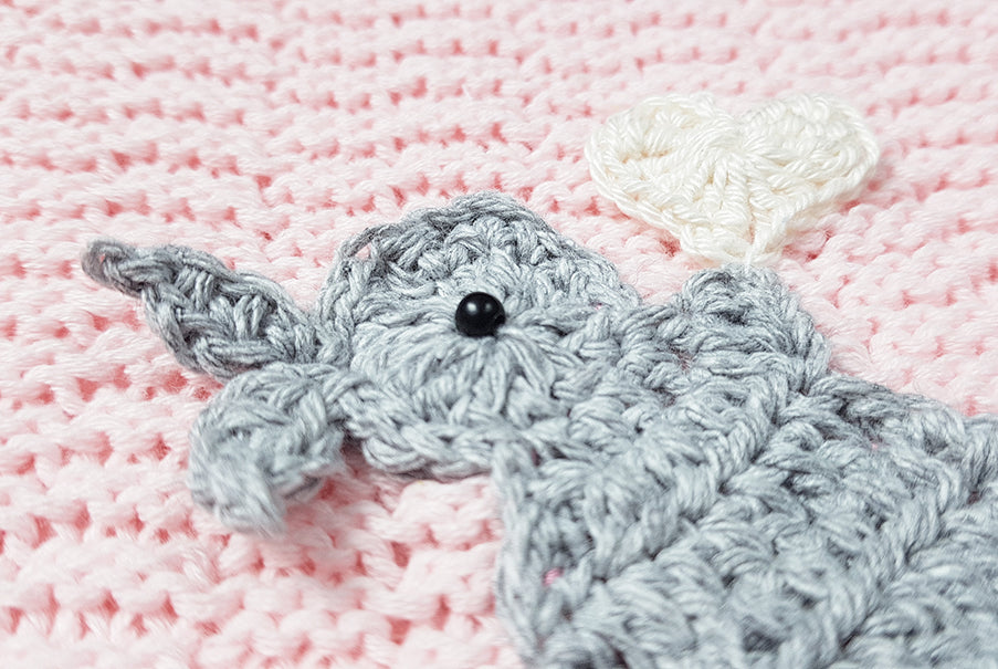 Baby Girl Pink Bunny Cotton Knit Blanket