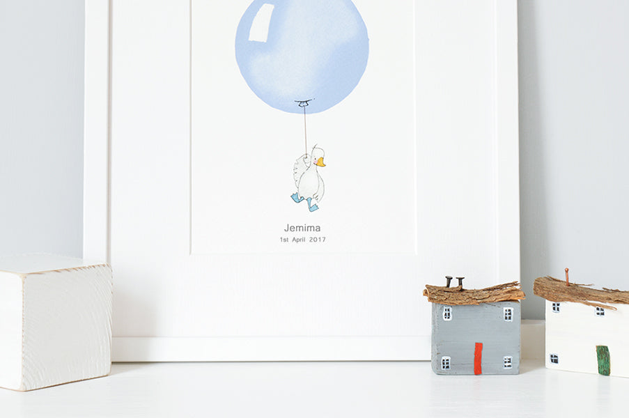 Powder blue balloon picture for baby boy&#39;s room