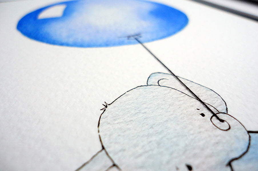 Children&#39;s Primary Blue Round Balloon Picture