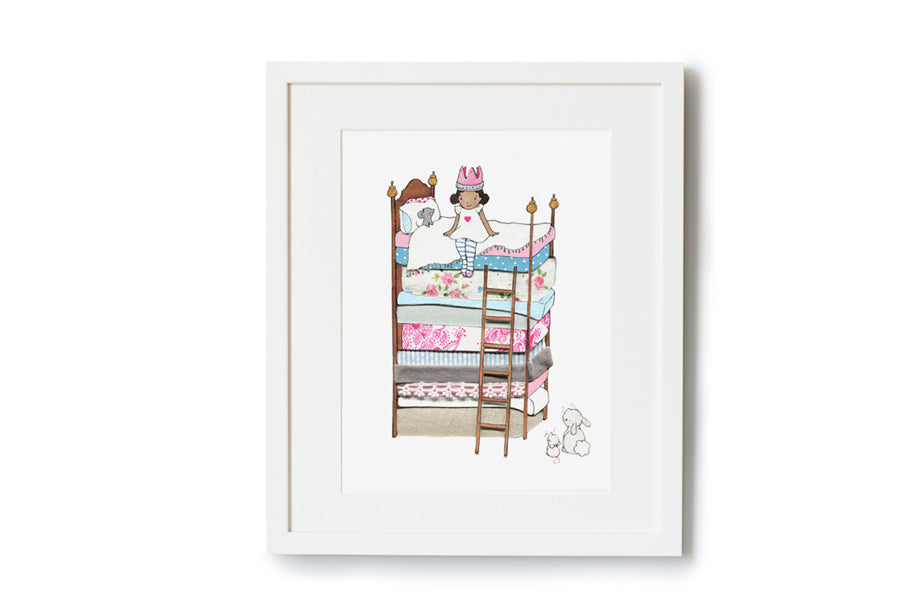 Girl&#39;s Personalised Princess and the Pea Picture (Copy)