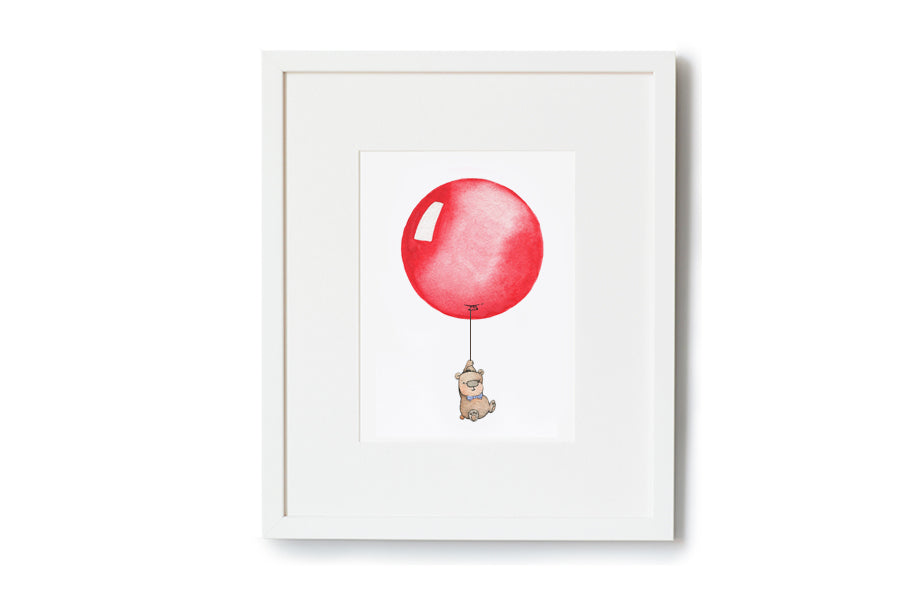 Bright Red Round Balloon Children&#39;s Print