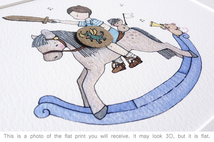 Rocking Horse Prince print for a boy&#39;s bedroom (Copy)