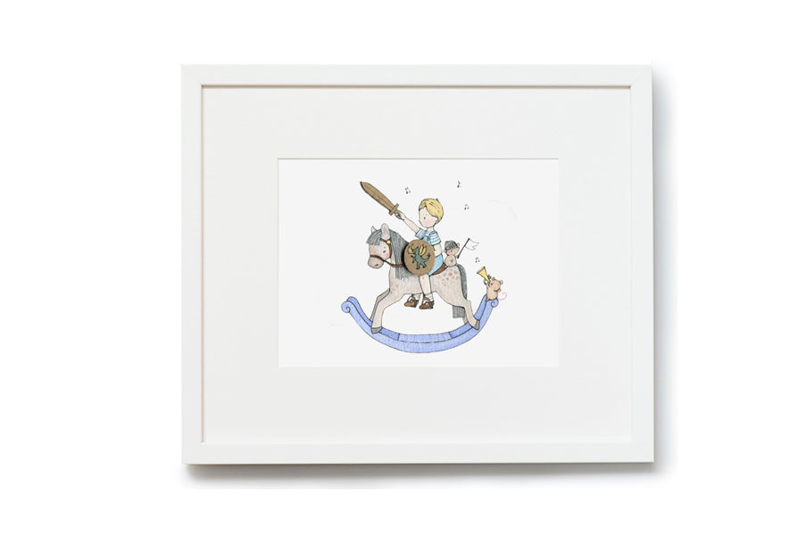 Rocking Horse Prince print for a boy&#39;s bedroom (Copy)