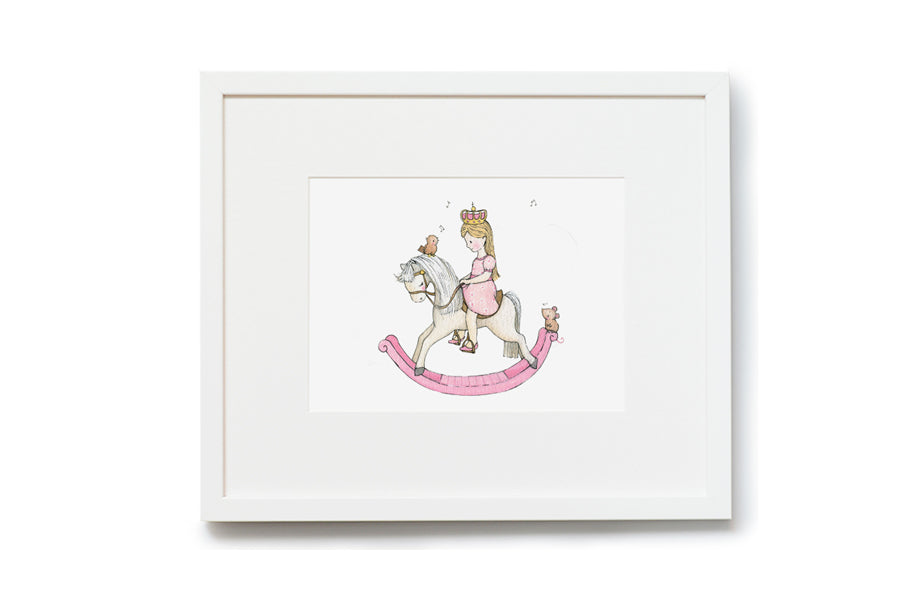 Girl&#39;s Personalised Rocking Horse Princess Picture (Copy)