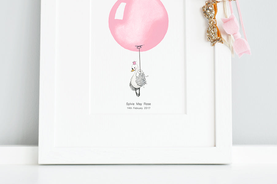 Baby Girl Rose Pink Round Balloon Picture