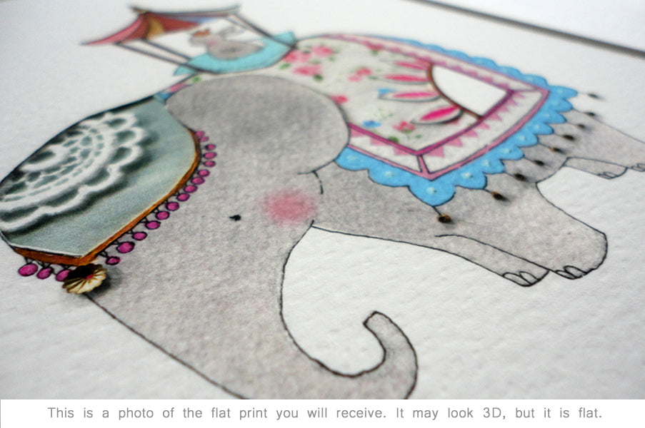 Girl&#39;s Royal Rabbit on Elephant Nursery Picture (Copy)