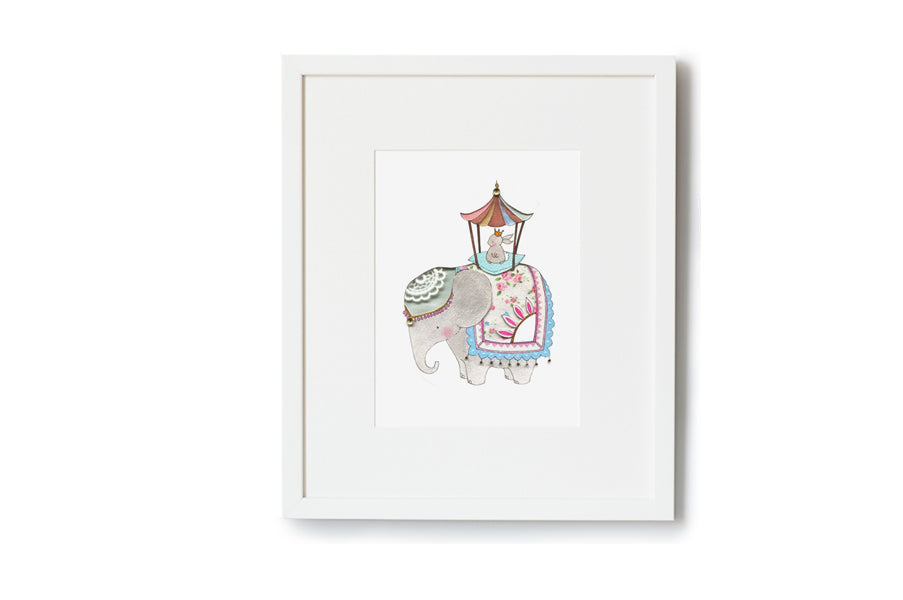Girl&#39;s Royal Rabbit on Elephant Nursery Picture (Copy)