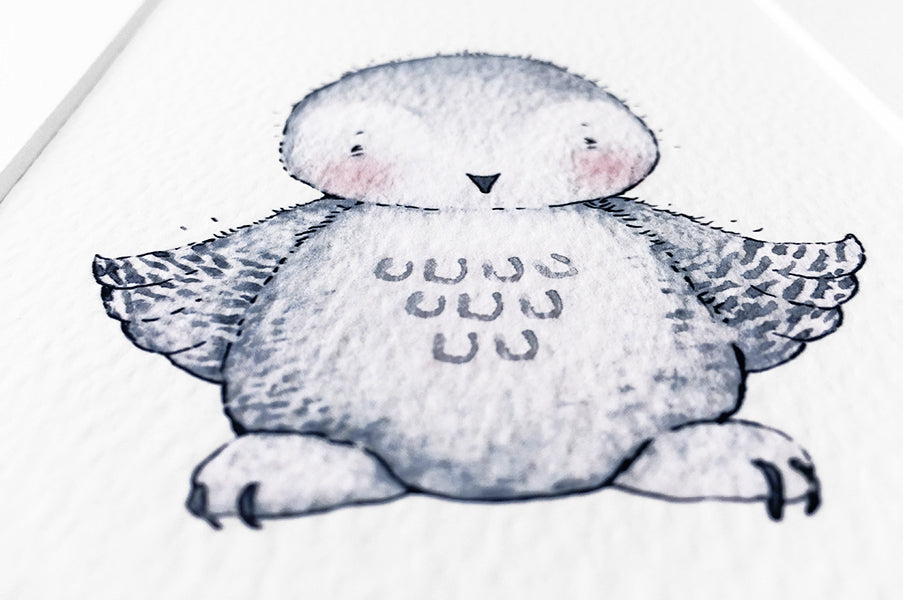 Newborn Baby Snowy Owl Nursery Picture