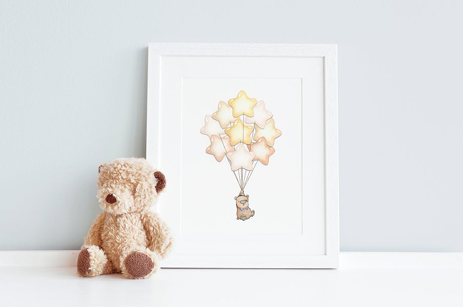 Children&#39;s personalised Star Balloon Bunch picture (Copy)