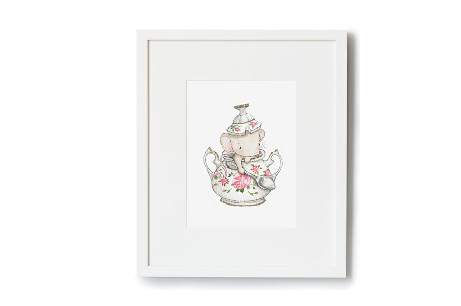 Girl&#39;s Personalised Sugar Bowl Mouse Picture