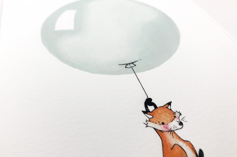 Children&#39;s Pastel Tea Green Round Balloon Nursery Print (Copy)