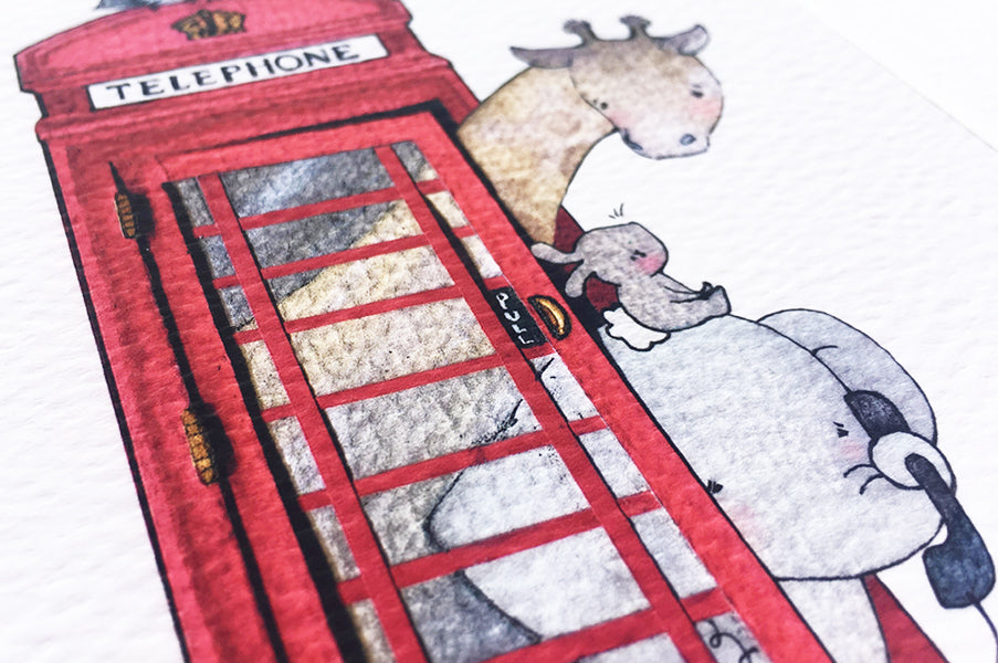 British Red Telephone Box Print for a Kid&#39;s Room (Copy)