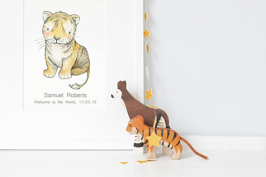 Personalised Newborn Tiger baby picture