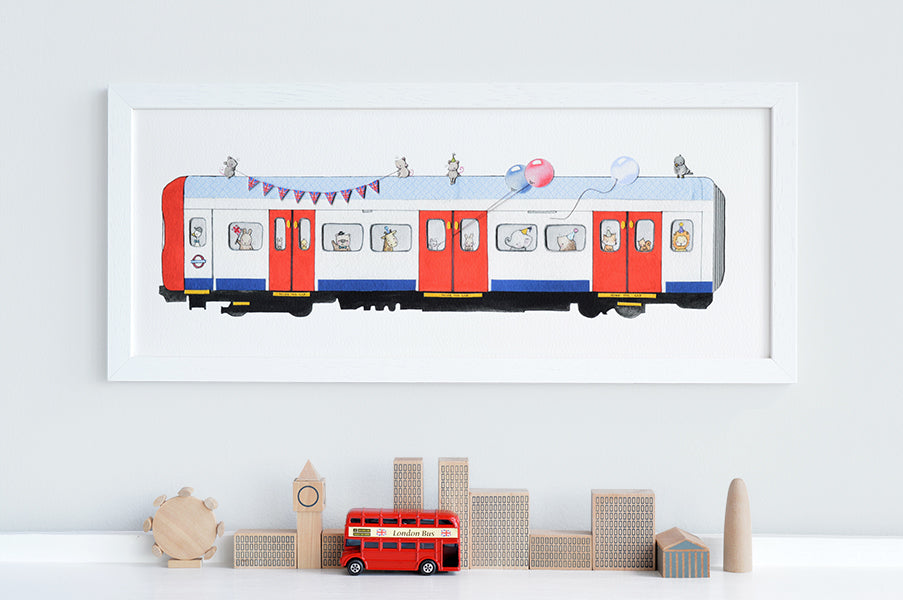 Kid's Framed London Tube Train Picture