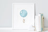 Turkish Blue Round Balloon Print for Baby Nursery Decor