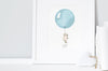 Turkish Blue Round Balloon Print for Baby Nursery Decor