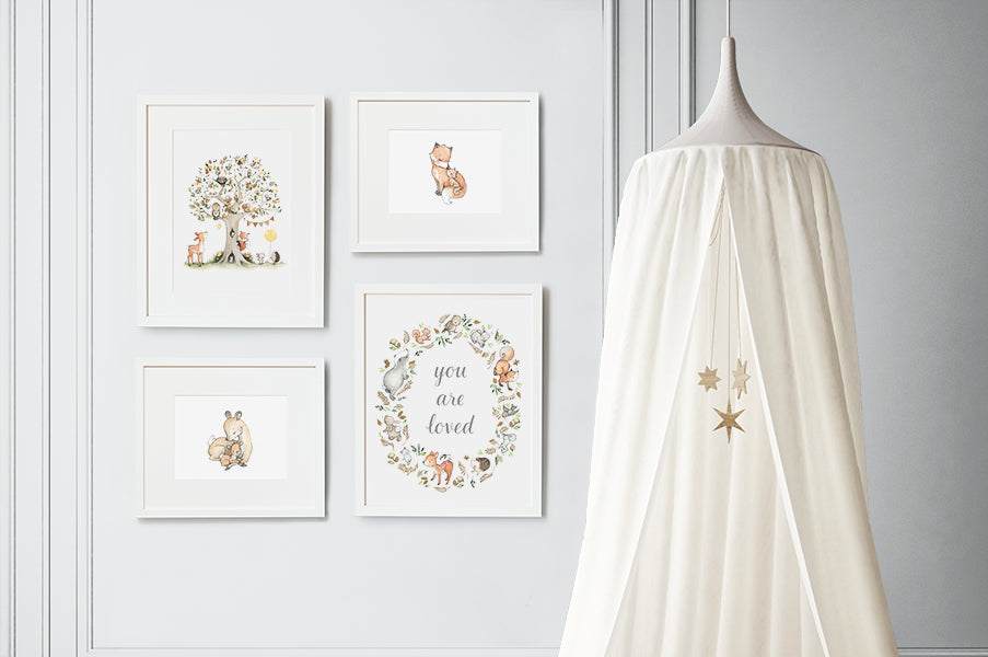 A Woodland Tale Baby's Nursery Art Print Set