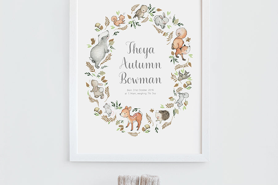Children&#39;s Autumn Woodland Wreath Quote Picture (Copy)