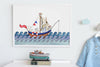 Big Boat at Sea Picture for Boy&#39;s Nautical Bedroom