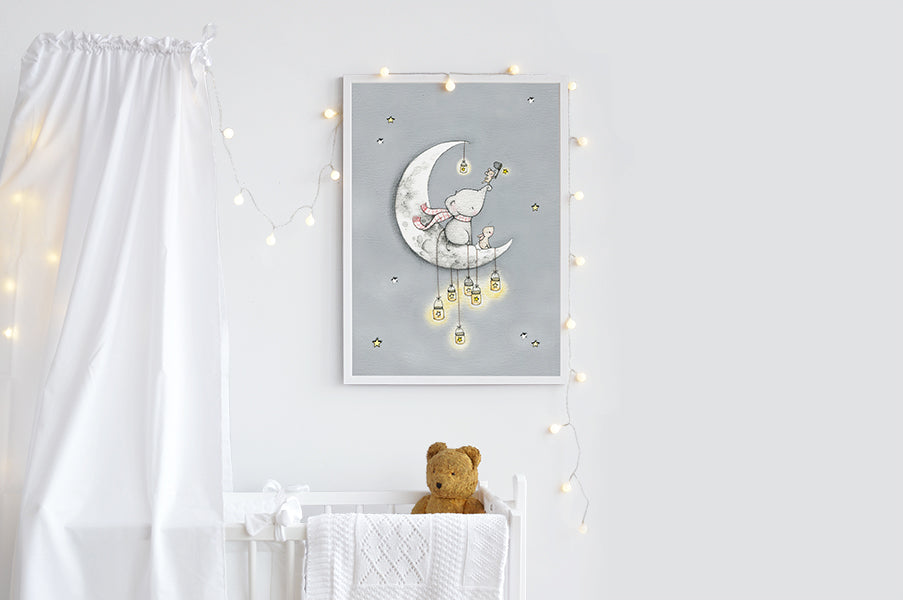 Big Catching Stars Moon picture for baby's nursery