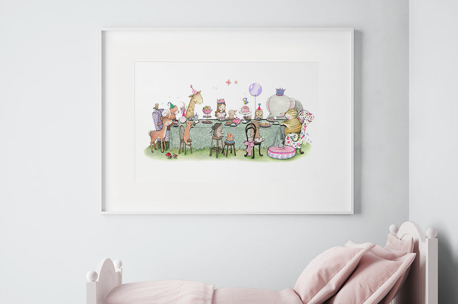 Girl's Big Enchanted Tea Party Bedroom Picture