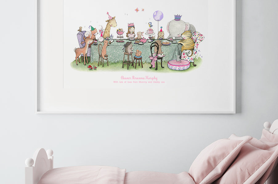 Girl&#39;s Big Enchanted Tea Party Bedroom Picture