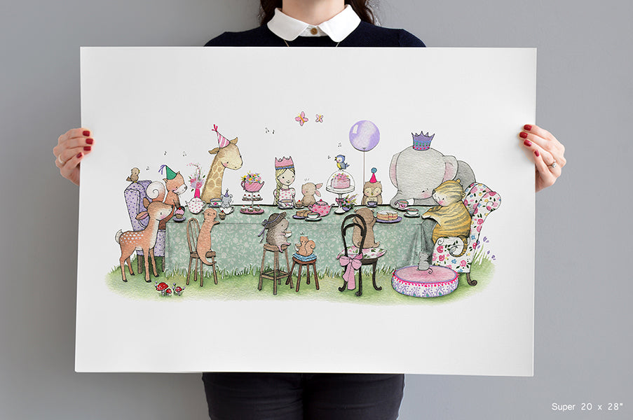 Girl&#39;s Big Enchanted Tea Party Bedroom Picture