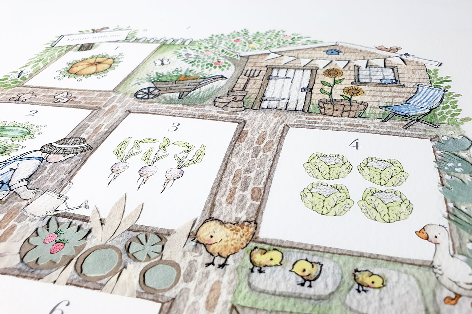 Illustrated Allotment Garden Counting Picture