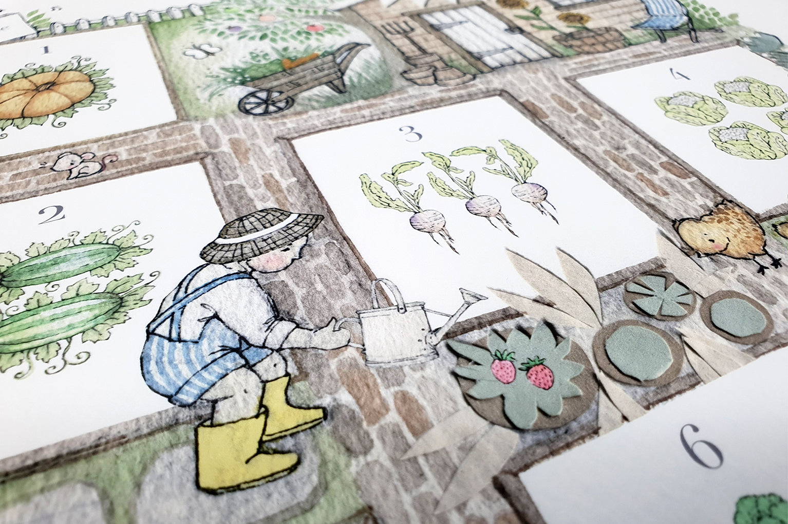 Kid&#39;s big allotment gardening Counting Poster Print