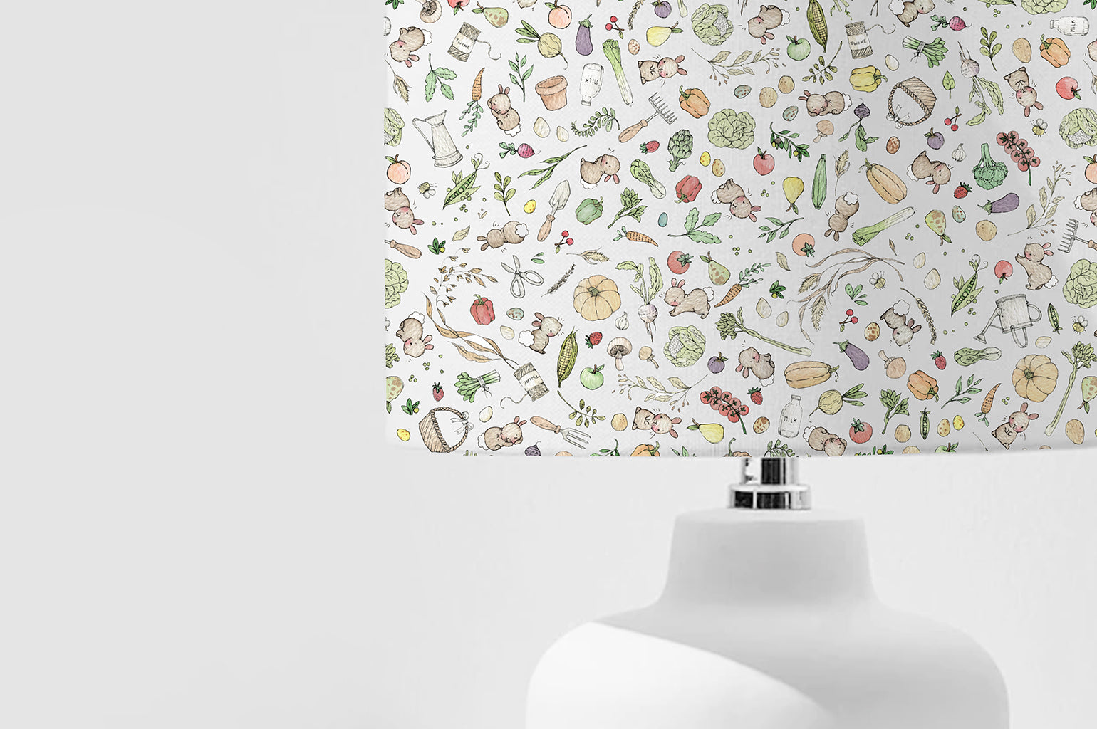 Children&#39;s Vegetable Garden Allotment Bunny Lampshade