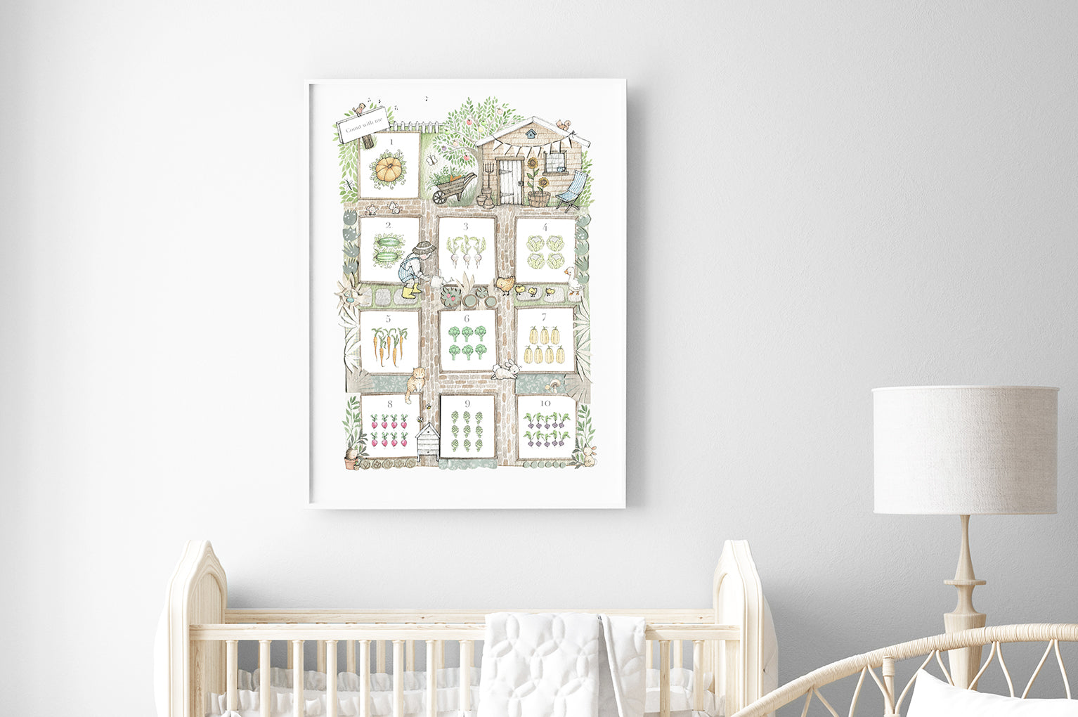 Kid's big allotment gardening Counting Poster Print