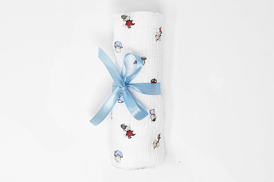 London Mice 100% cotton baby muslin cloth square