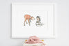 Children&#39;s illustration &#39;Baby Meets Fawn&#39; Print