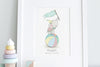 Children&#39;s Balancing Circus Elephant Nursery Print