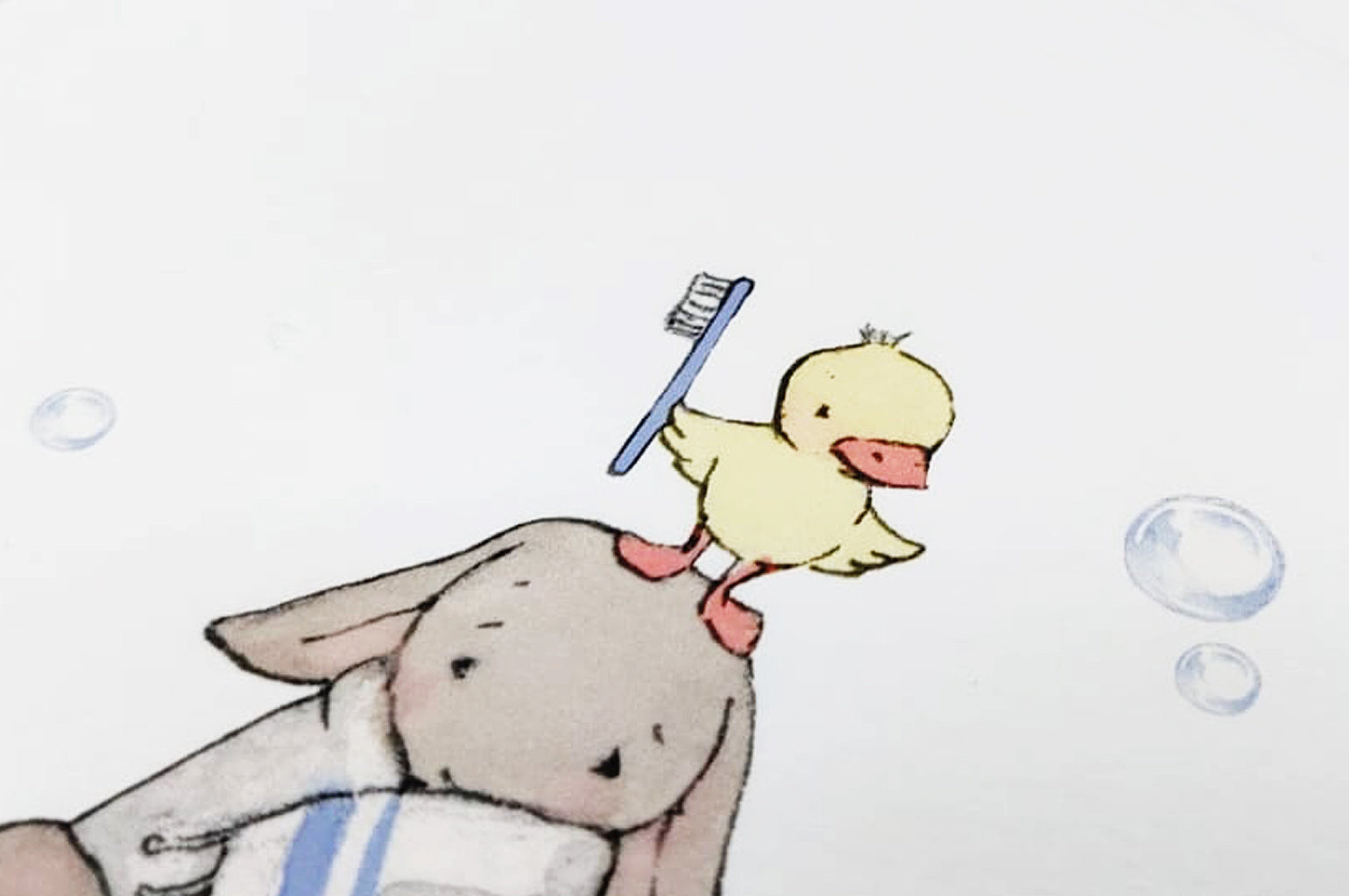 Children&#39;s bathroom wall art print set