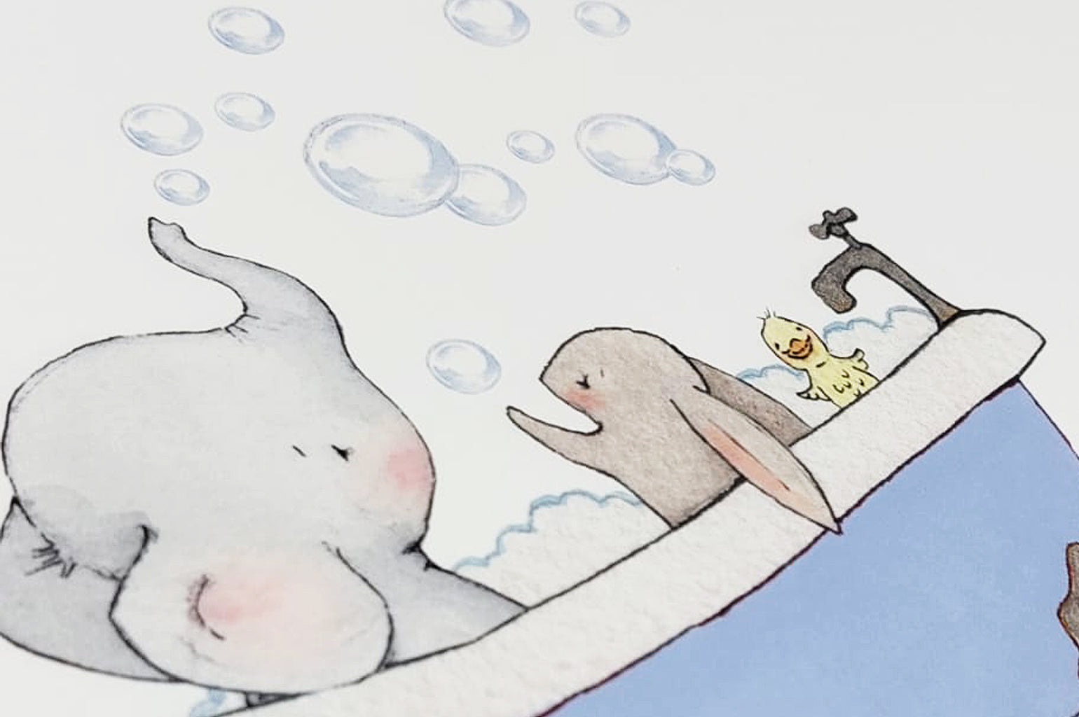 Children&#39;s bathroom wall art print set