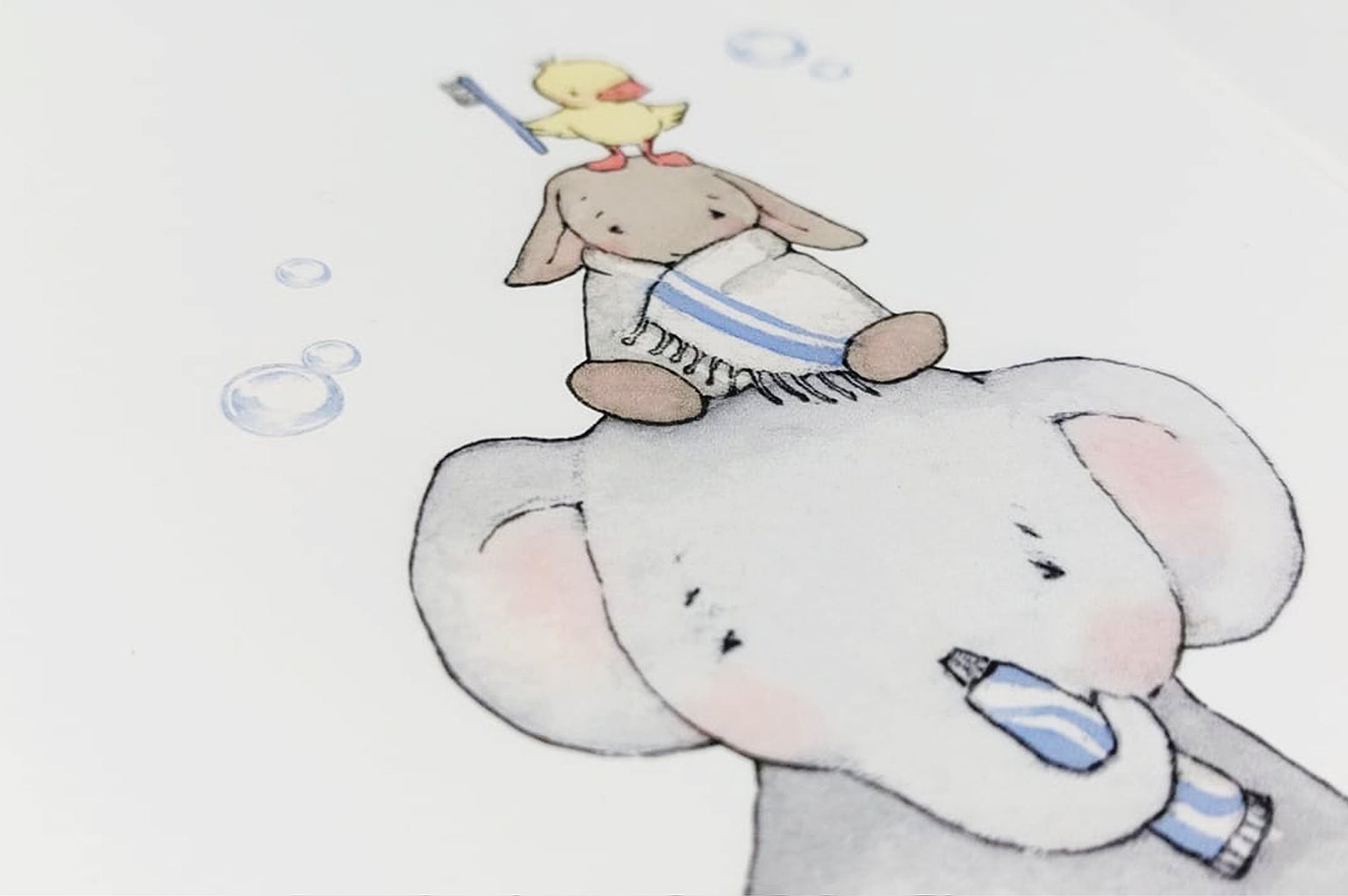 Children's Bathroom Friends art print