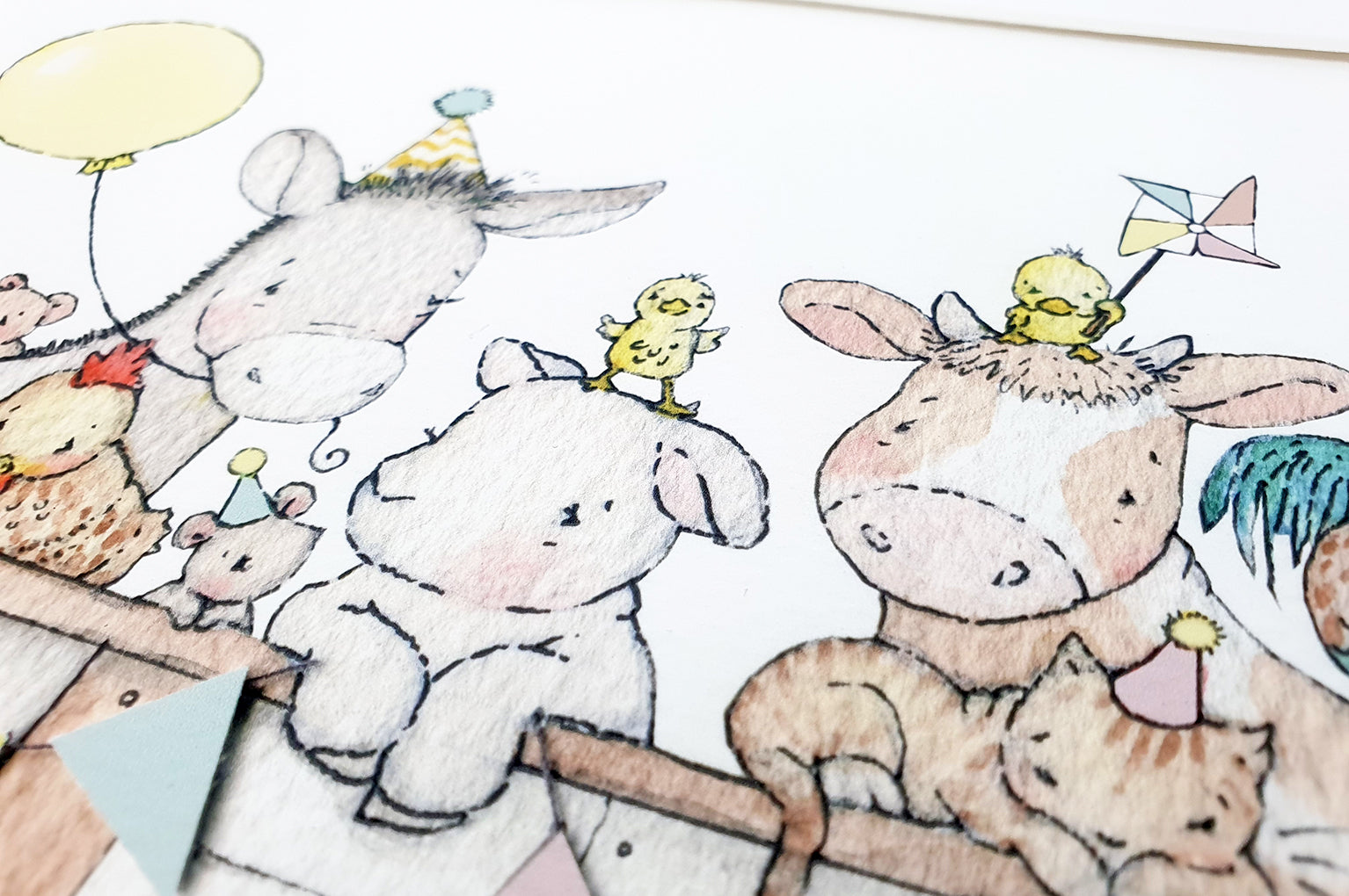 Kid&#39;s big farm animal cart poster print