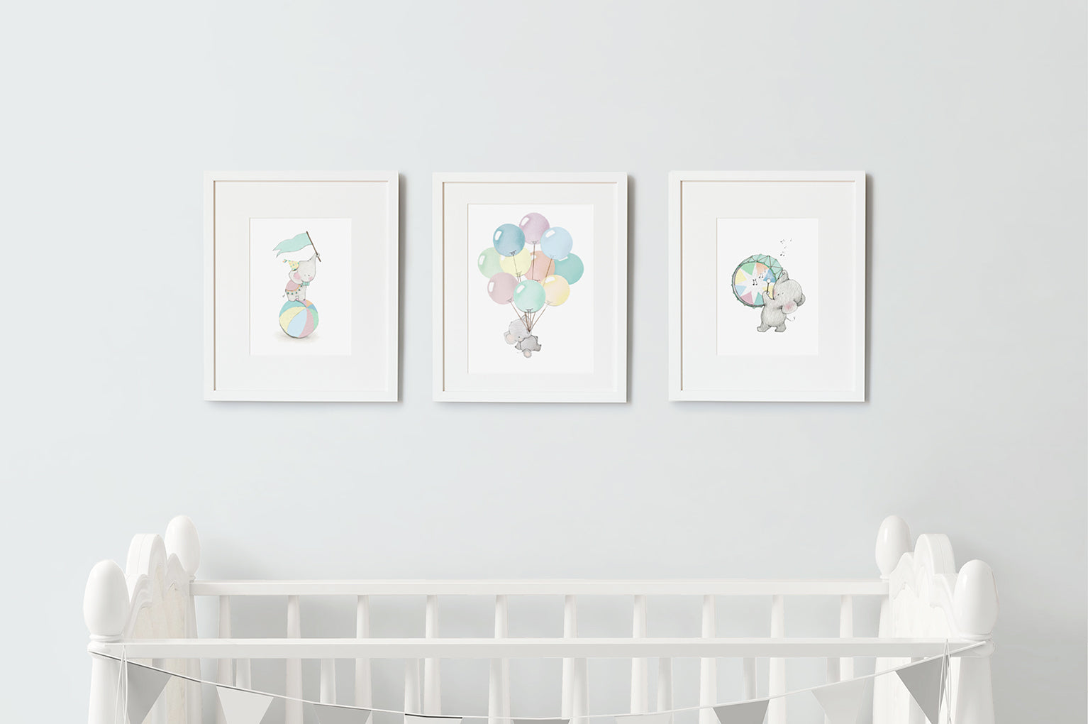 Kid's Circus Elephant Wall Art Set