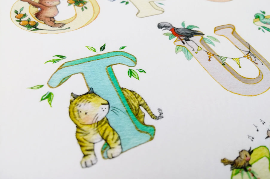 Kid&#39;s Bright Jungle Alphabet Big Wall Picture