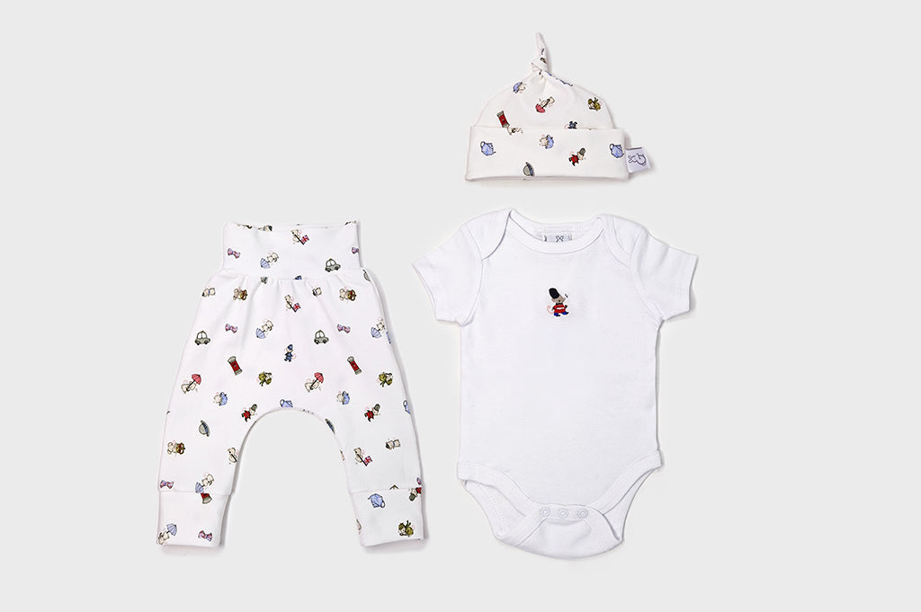 London Baby Hat, Vest and Leggings Clothing Set